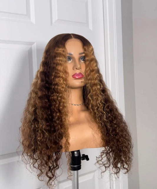 5x5 deep wave piano glueless wig