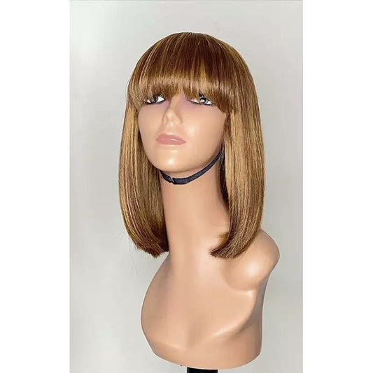 Ombré brown bob bang