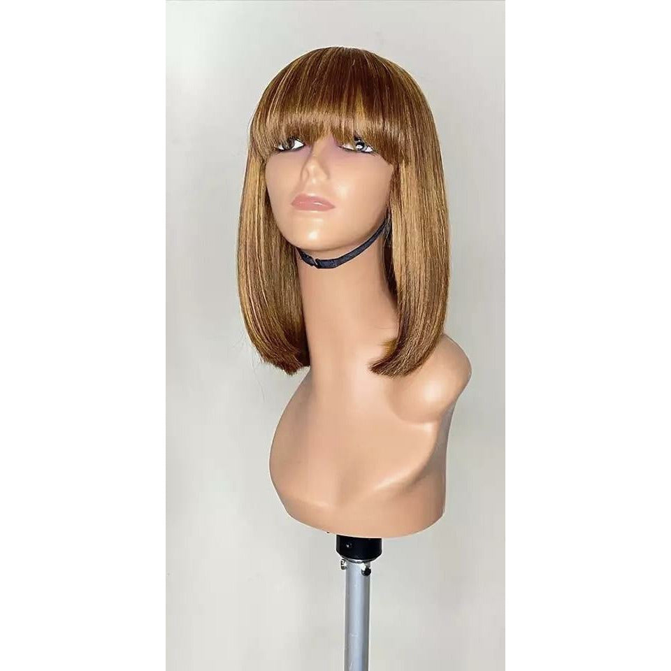 Ombré brown bob bang